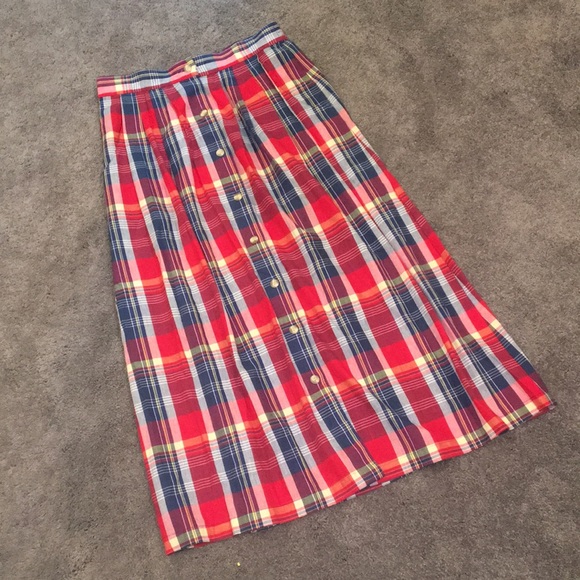 Bechamel Dresses & Skirts - Vintage Ankle length lightweight plaid maxi skirt